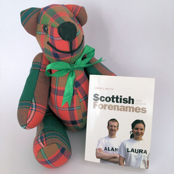 Tartan Teddy Bear with a book of Scottish
Forenames